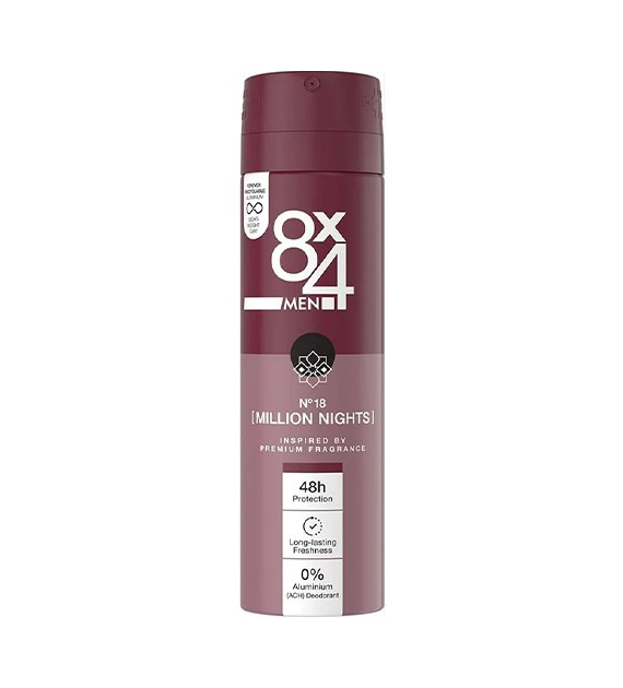 8x4 Men No 18 Million Nights Deo 150ml