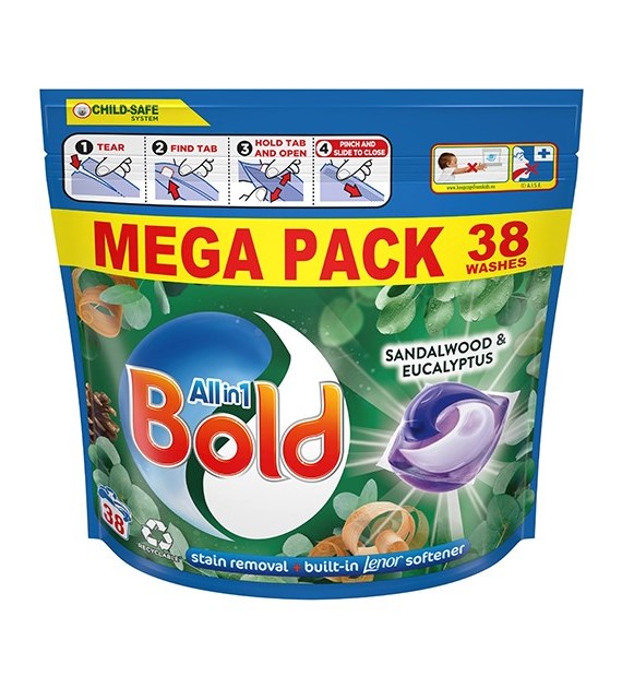 Bold All in1 Sandalwood & Eucalyptus Caps 38p 866g