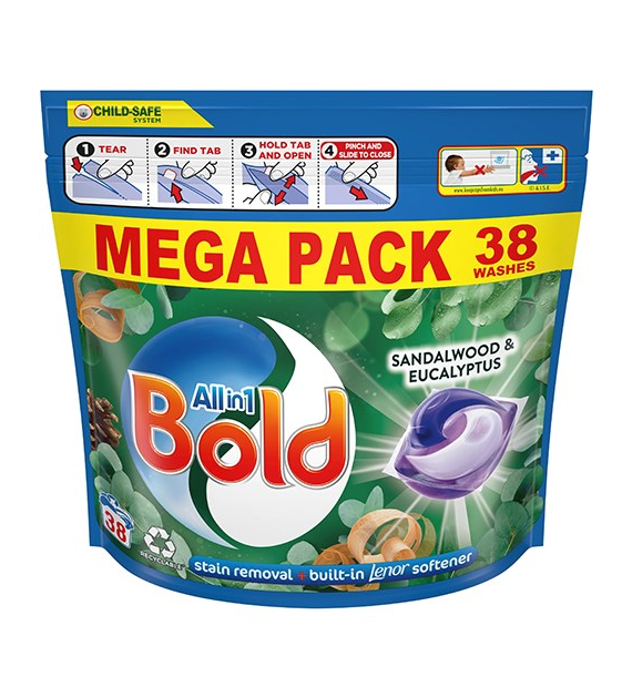 Bold All in1 Sandalwood & Eucalyptus Caps 38p 866g