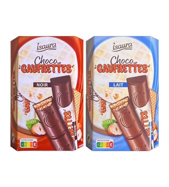Isaura Choco Gaufrettes Noir / Lait Wafelki 180g