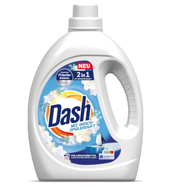 Dash Universal 2in1 mit Weichspuler Gel 50p 2,2L