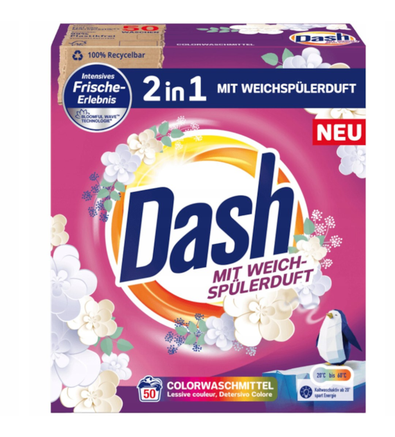 Dash Color 2in1 mit Weichspuler Proszek 50p 3kg