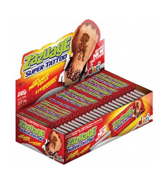 Zazuage Super Tattoo Strawberry Lizak 50szt 560g