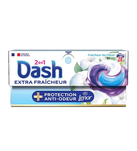 Dash 2en1 Fraicheur de Coton Kaps 28p 669g