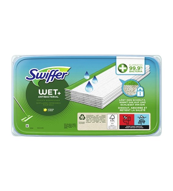 Swiffer Wet+ Antibacterial Zitrone Chust 20szt