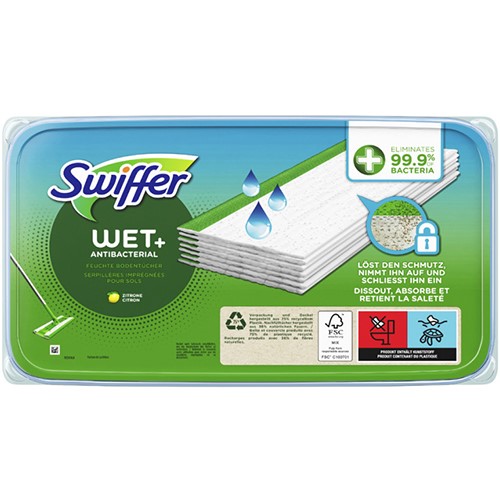 Swiffer Wet+ Antibacterial Zitrone Chust 20szt