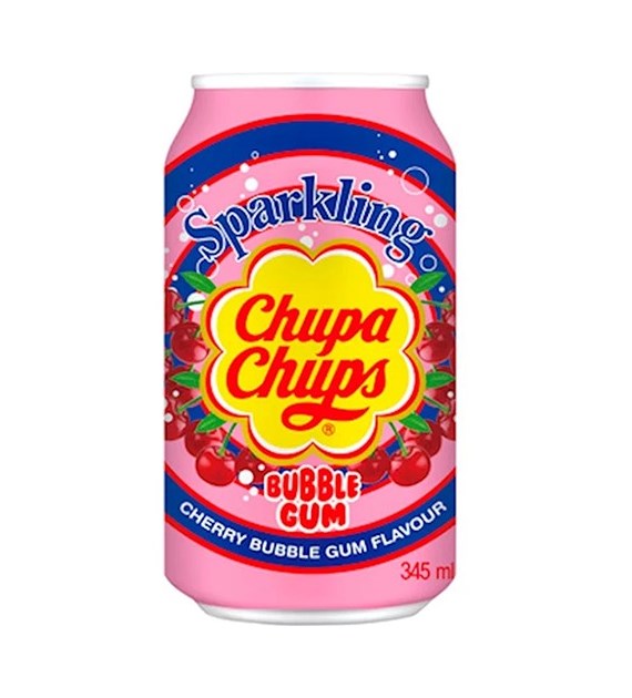 Chupa Chups Sparkling Cherry Bubble Gum 345ml