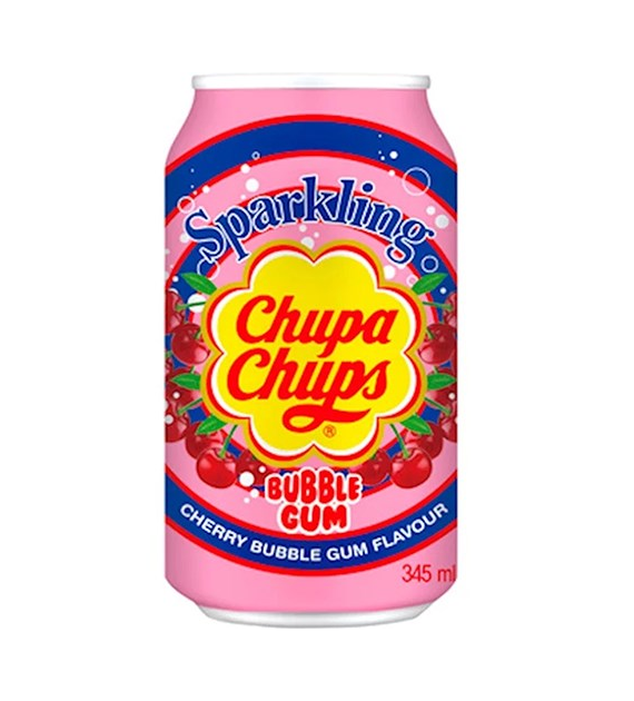 Chupa Chups Sparkling Cherry Bubble Gum 345ml