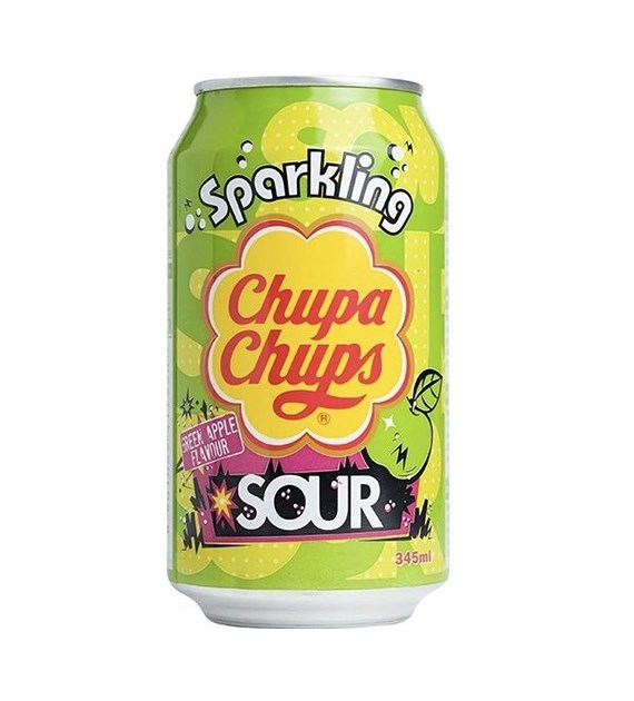 Chupa Chups Sparkling Sour Green Apple 345ml