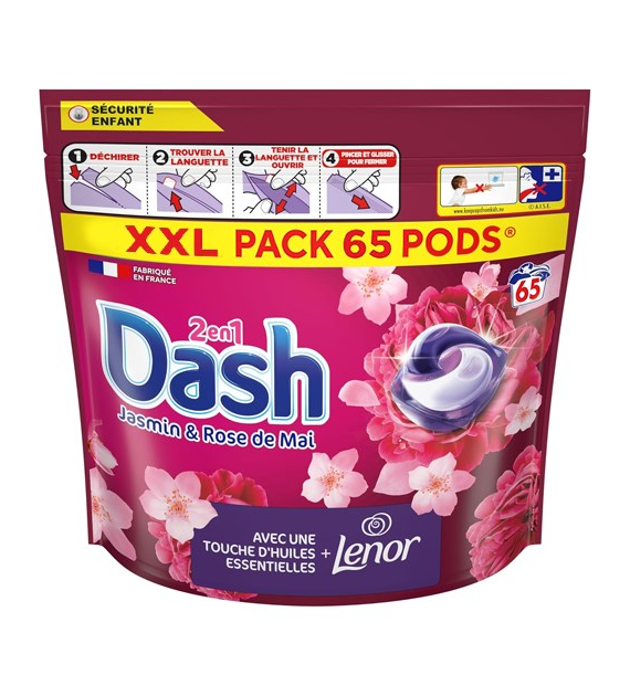 Dash 2en1 Jasmin & Rose de Mai Pods 65p 1,3kg