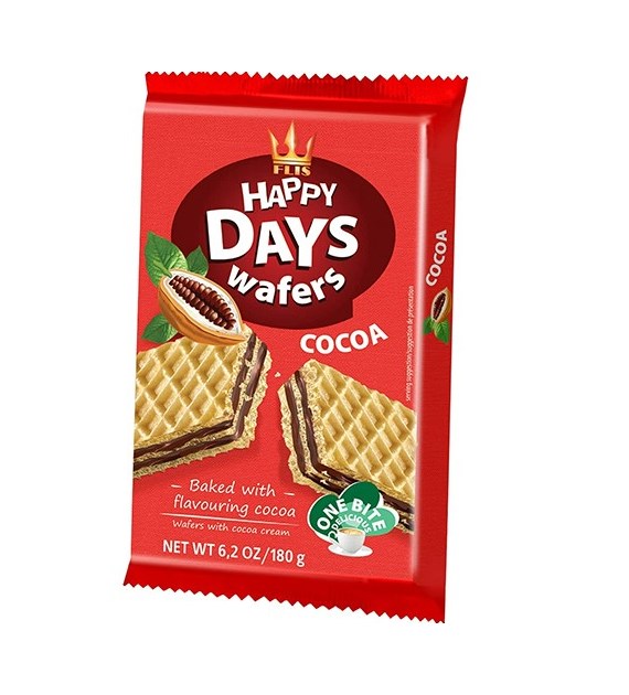 Flis Happy Days Wafers Cocoa Wafelki 180g