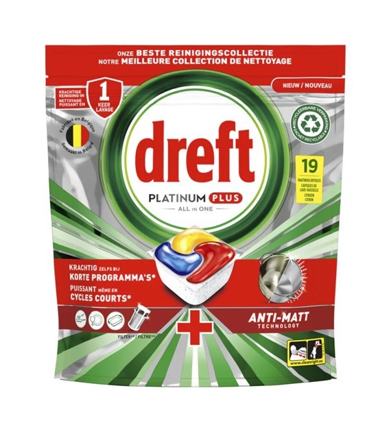 Dreft Platinum Plus All in One Citron 19szt 295g