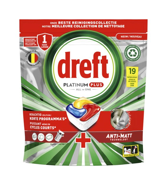 Dreft Platinum Plus All in One Citron 19szt 295g