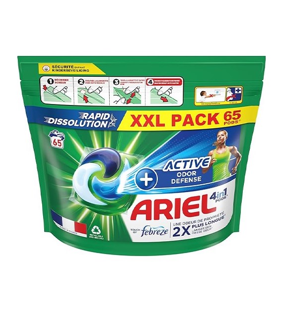 Ariel 4in1 Pods Active Odor Defense 65p 1,5kg