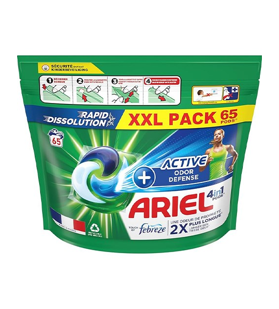 Ariel 4in1 Pods Active Odor Defense 65p 1,5kg
