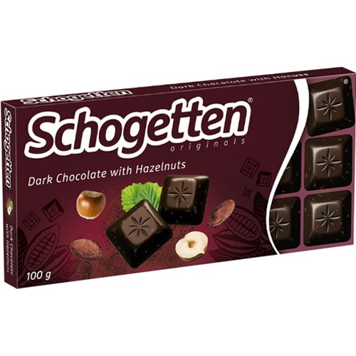 Schogetten Dark Chocolate with Hazelnuts Czek 100g