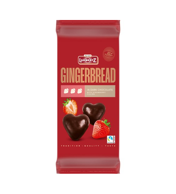 Lambertz Gingerbread Dark Strawberry Serca 150g