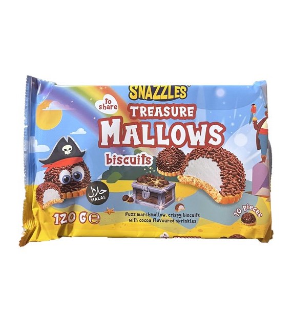 Snazzles Treasure Mallows Biscuits 120g