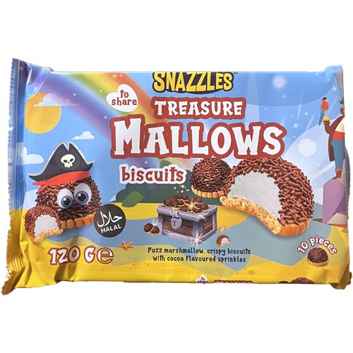 Snazzles Treasure Mallows Biscuits 120g