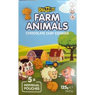 Snazzles Farm Animals Chocolate Chip Cookies 125g