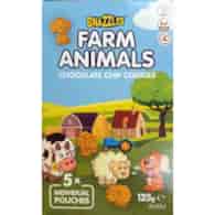 Snazzles Farm Animals Chocolate Chip Cookies 125g