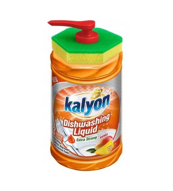 Kalyon Dishwashing Liquid Mango do Naczyń 1L+Gąbka