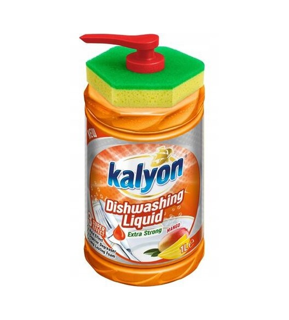 Kalyon Dishwashing Liquid Mango do Naczyń 1L+Gąbka