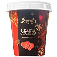 Loventa Hearts Cookies with Red Sugar Ciastka 125g