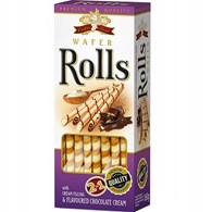 Cookies Land Wafer Rolls Cream & Chocolate 160g