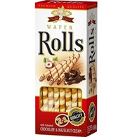 Cookies Land Wafer Rolls Chocolate & Hazelnut 160g