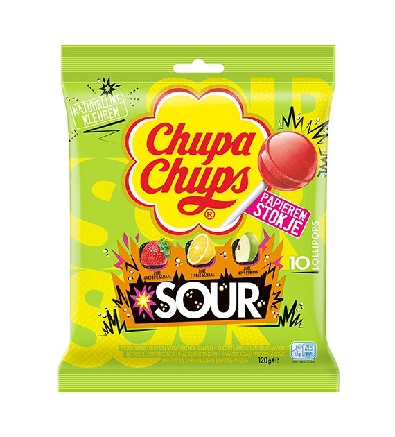 Chupa Chups Sour Lizaki 10szt 120g