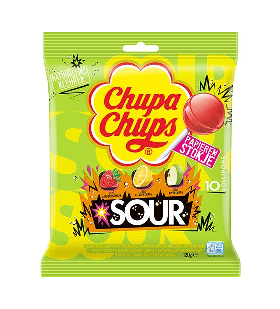 Chupa Chups Sour Lizaki 10szt 120g