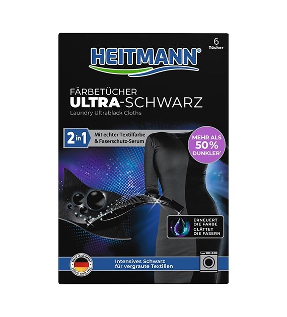 Heitmann Farbetucher Ultra Schwarz Chust 6szt