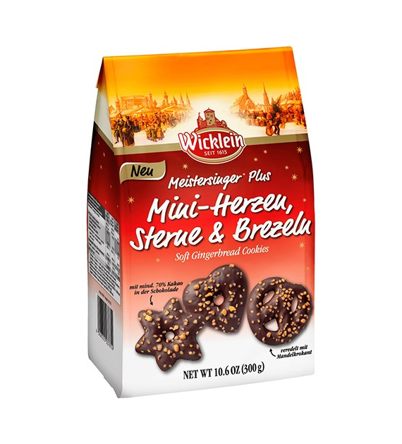 Wicklein Mini Herzen Sterne & Brezeln Dark 300g