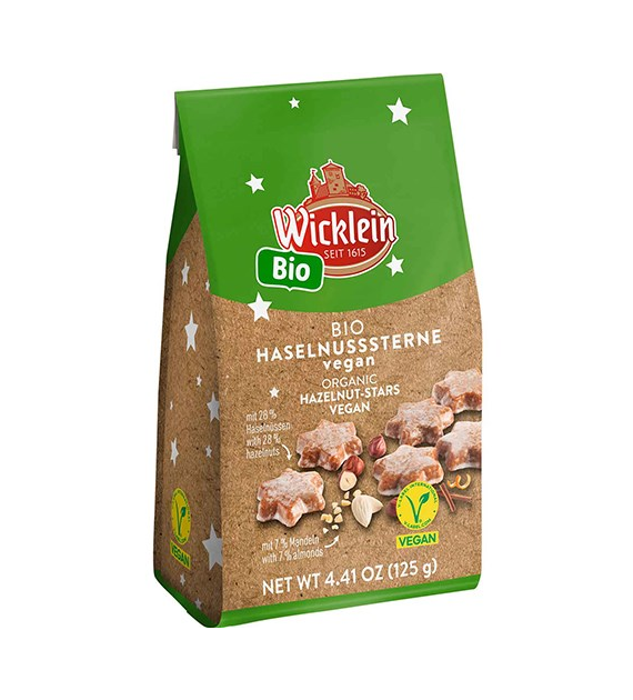 Wicklein Bio Haselnuss Sterne Ciastka 125g