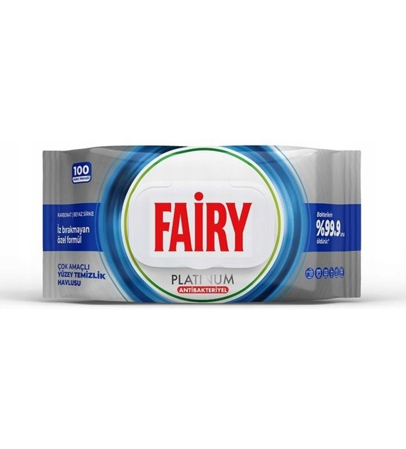 Fairy Chusteczki Platinum Antybakteryjne 100szt