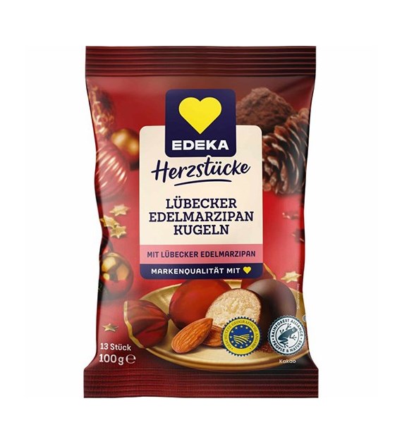 Edeka Herzstucke Lubecker Edelmarzipan Kugeln 100g