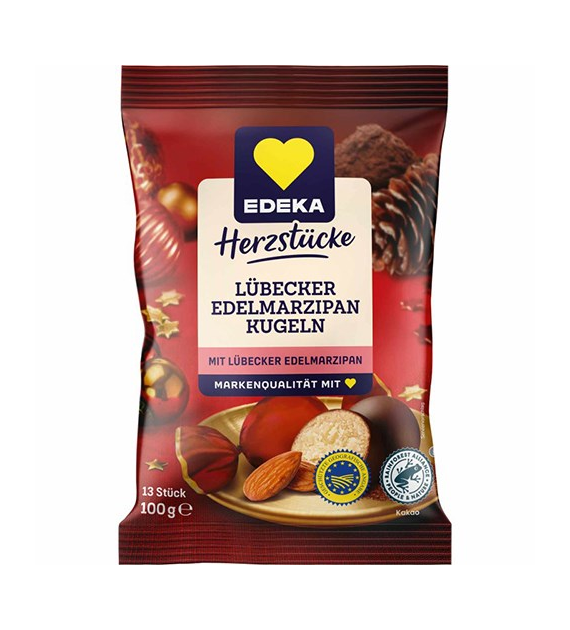 Edeka Herzstucke Lubecker Edelmarzipan Kugeln 100g