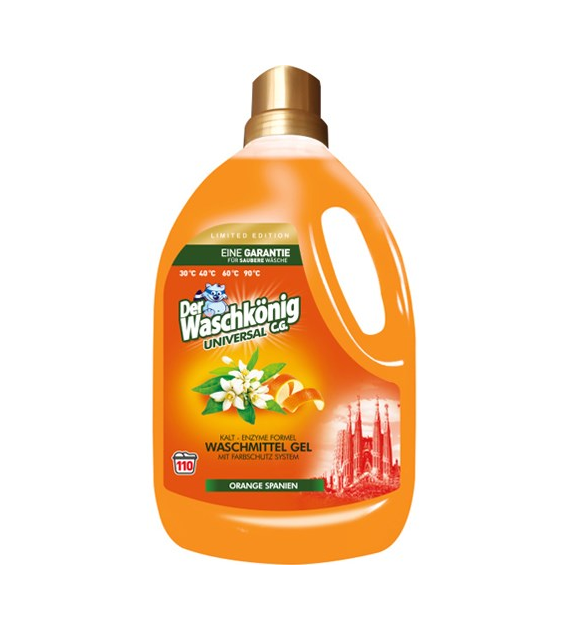 Waschkonig Uni Orange Spanien Gel 110p 3,3L
