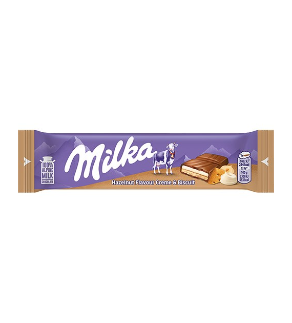 Milka Hazelnut Flavour Creme & Biscuit Baton 46g