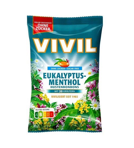 Vivil Ohne Zucker Eukalyptus-Menthol Cukierki 120g