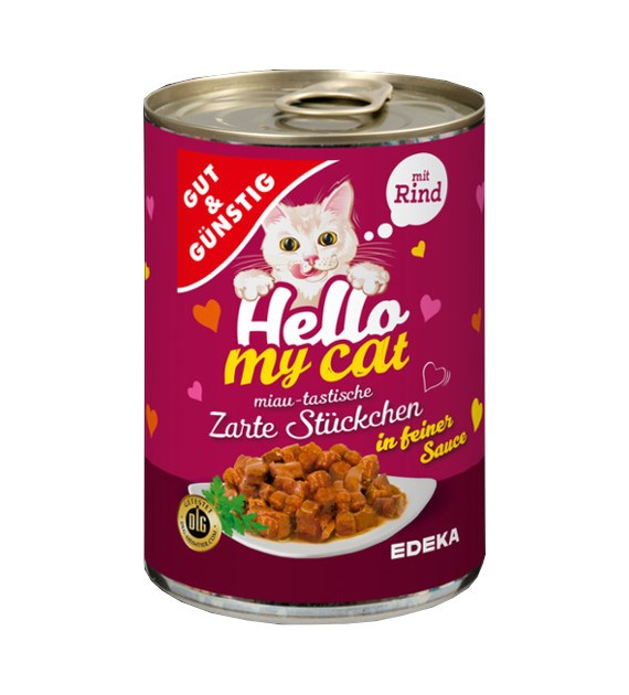 G&G Hello My Cat Zarte Stuckchen Rind 415g