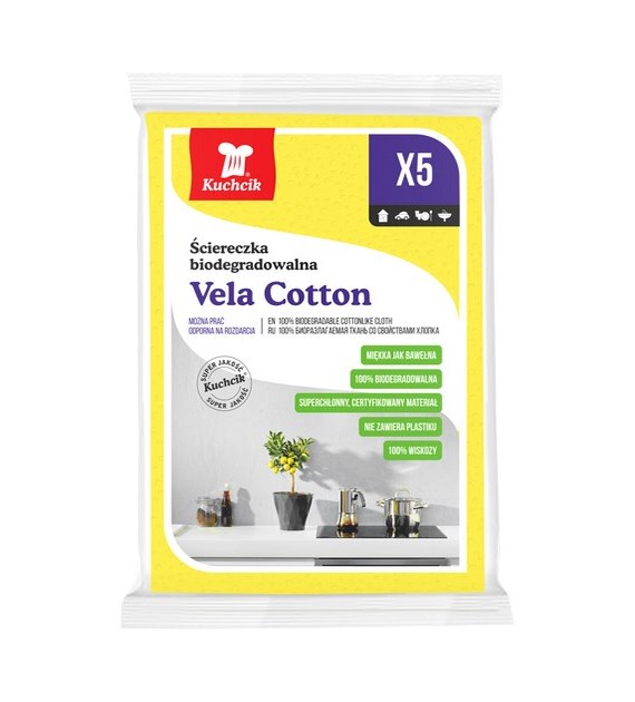 Kuchcik Ściereczka Biodegradowalna Vela 5szt