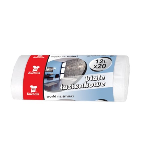 Kuchcik Worki na Śmieci Białe Łazienkowe 12L 20szt