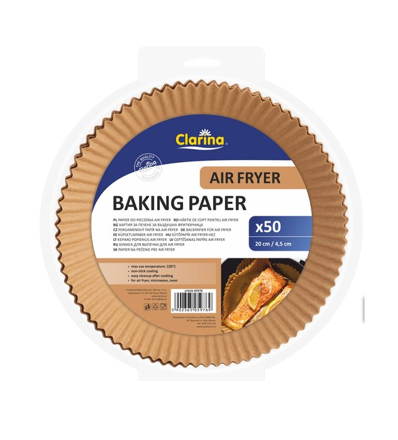 Clarina Air Fryer Papier Okrągły 20cm 50szt