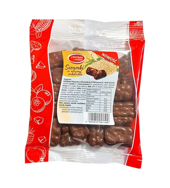 Chocobakal Sezamki w Mlecznej Czekoladzie 130g