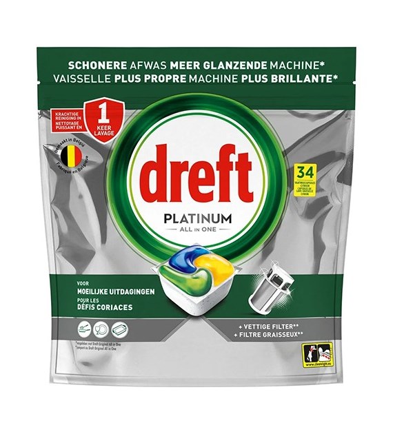 Dreft Platinum All in One Citron Tabs 34szt 507g
