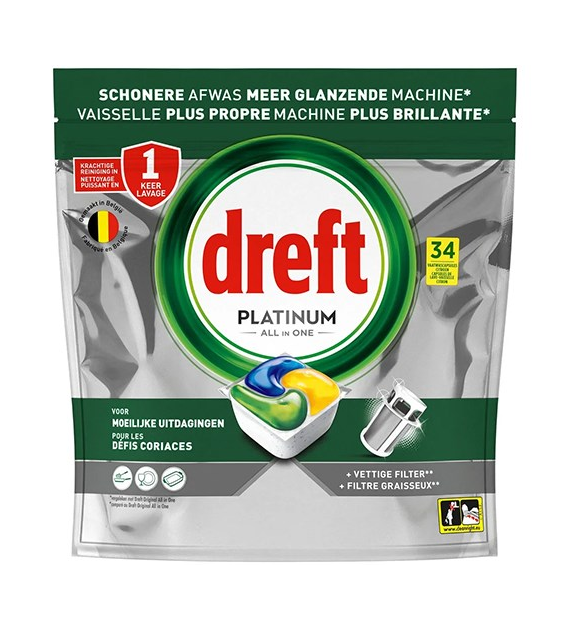 Dreft Platinum All in One Citron Tabs 34szt 507g