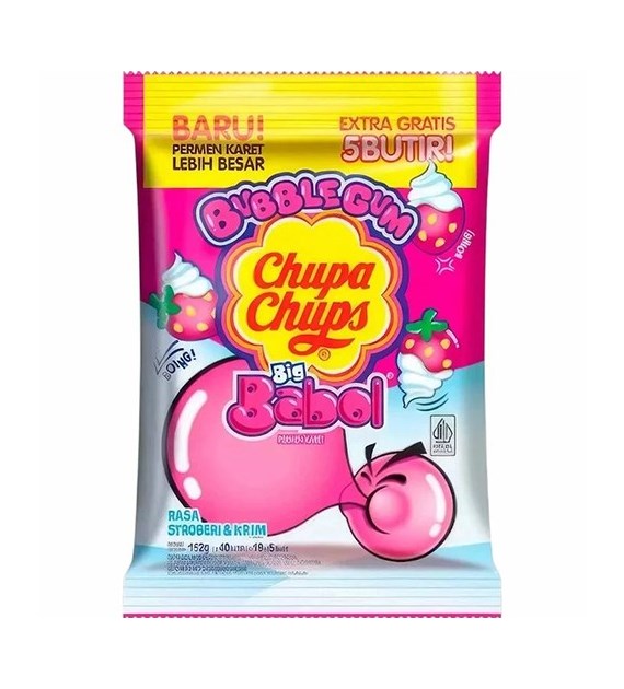 Chupa Chups Big Babol Stroberi & Krim Guma 152g