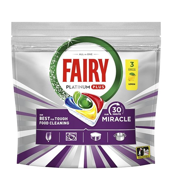Fairy Platinum Plus Miracle Lemon 3szt 49g